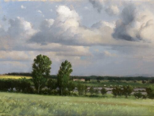 Comme un air d'orage, huile sur châssis entoilé (35 x 24 cm).